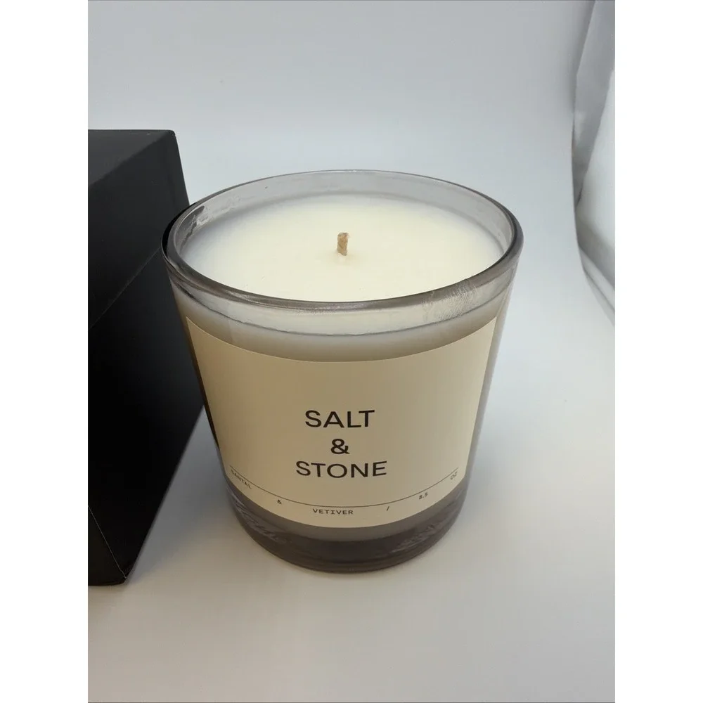 Salt‎ & Stone Santal And Vetiver Scented Candle 8.5 oz NEW In Box